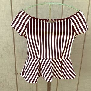 Striped flared shirt